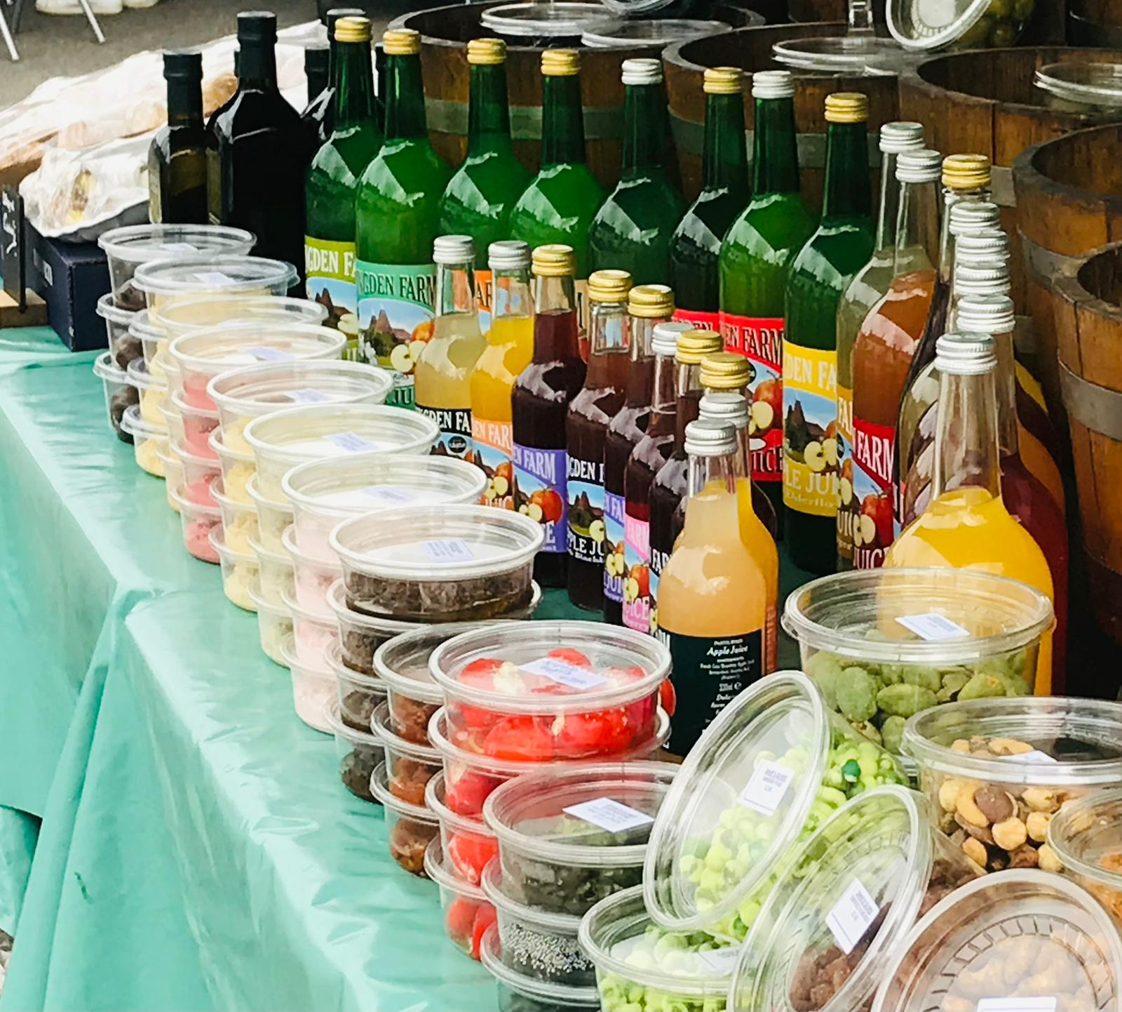Freshly pressed apple juices and roasted nuts